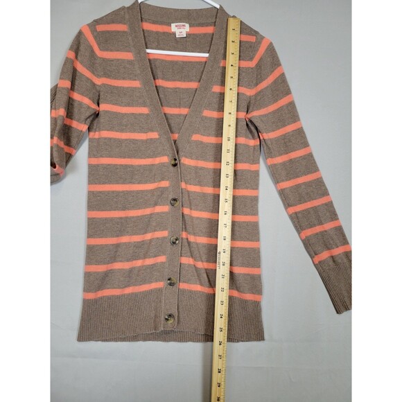 Retro Inspired Mossimo Button Up Cardigan Sweater Womens Small Striped Preppy - Picture 5 of 8